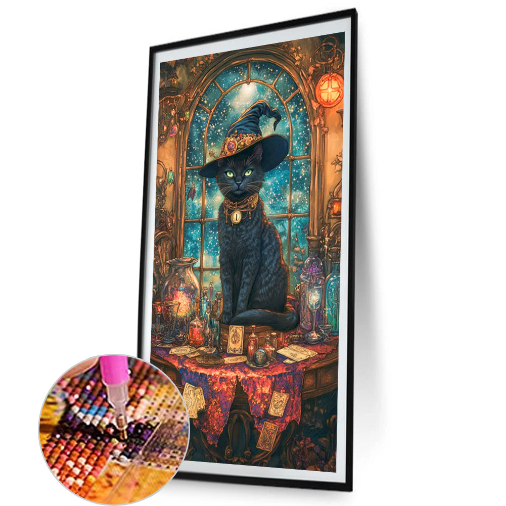 Magic Black Cat - Full AB Round Drill Diamond Painting 40*70CM