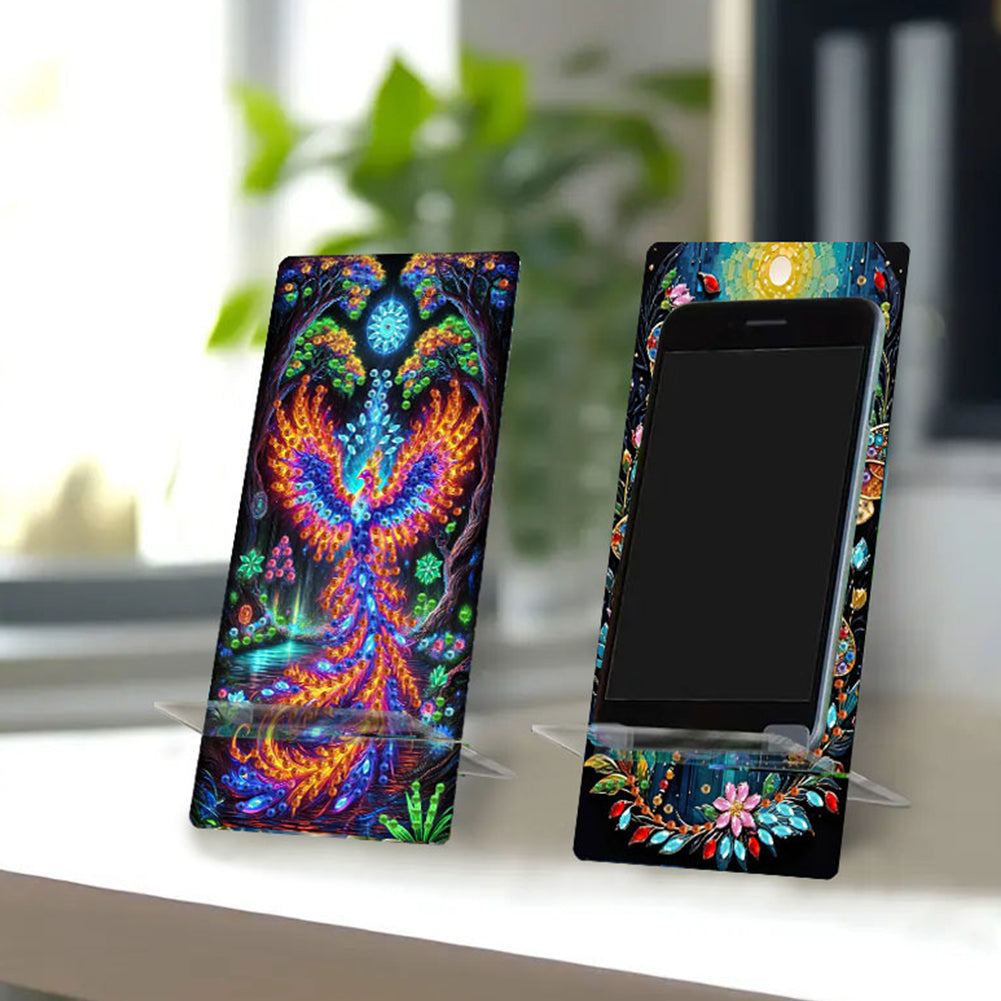2Pcs Acrylic DIY Animals Diamond Painting Phone Holder Diamond Art Phone Bracket