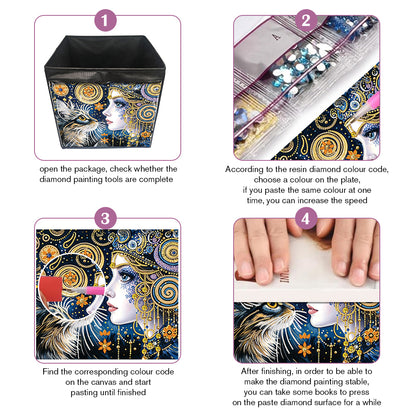 DIY Diamond Painting Storage Box Canvas Organizer Box Diamond Painting Kit