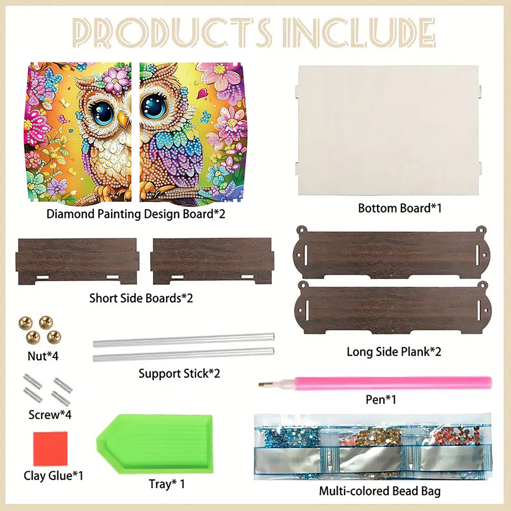Diamond Painting Storage Box DIY 5D Diamond Painting Jewelry Box for Women Girls