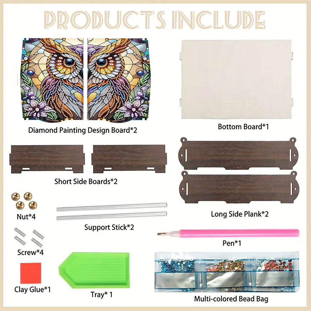 Diamond Painting Storage Box DIY 5D Diamond Painting Jewelry Box for Women Girls