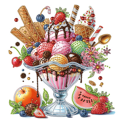 Ice Cream Dessert - Special Shaped Drill Diamond Painting 30*30CM