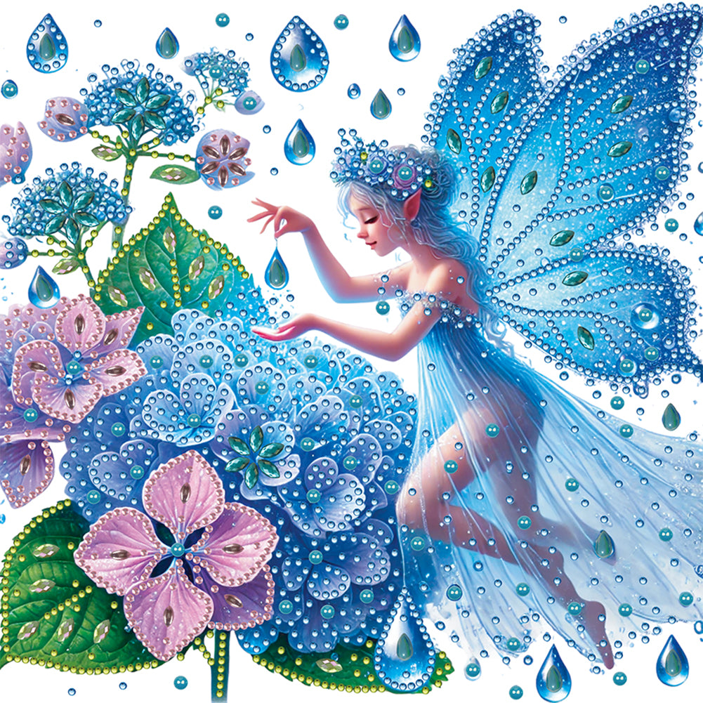 Hydrangea And Girl - Special Shaped Drill Diamond Painting 30*30CM