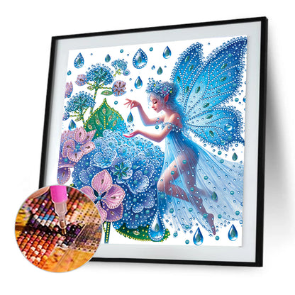 Hydrangea And Girl - Special Shaped Drill Diamond Painting 30*30CM