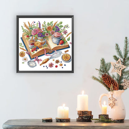 Book And Afternoon Tea - Special Shaped Drill Diamond Painting 30*30CM