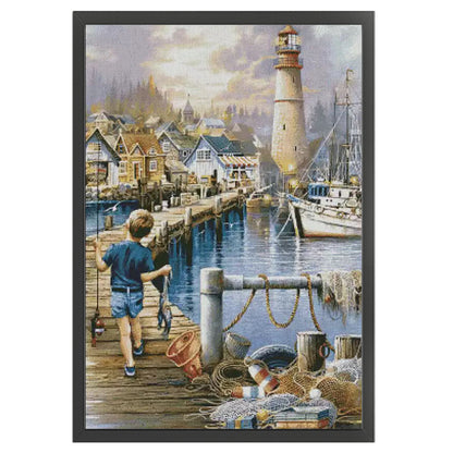 Little Boy'S Happiness - 14CT Stamped Cross Stitch 55*75CM(Fairy Brand)