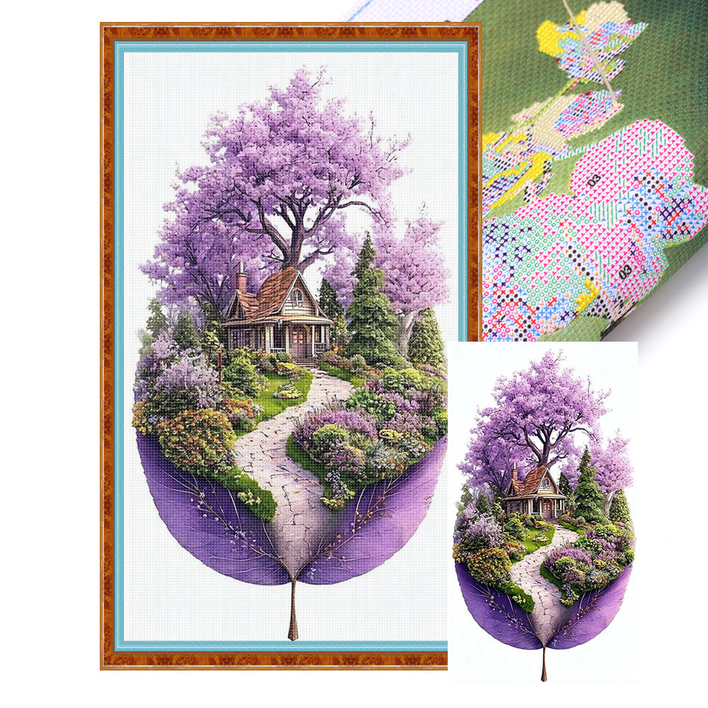Leaf Silhouette - Spring - 11CT Stamped Cross Stitch 40*70CM