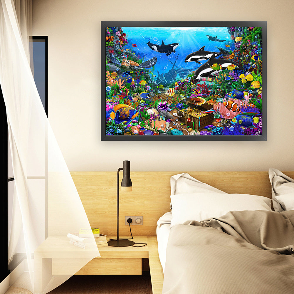 Underwater World - 11CT Stamped Cross Stitch 90*67CM