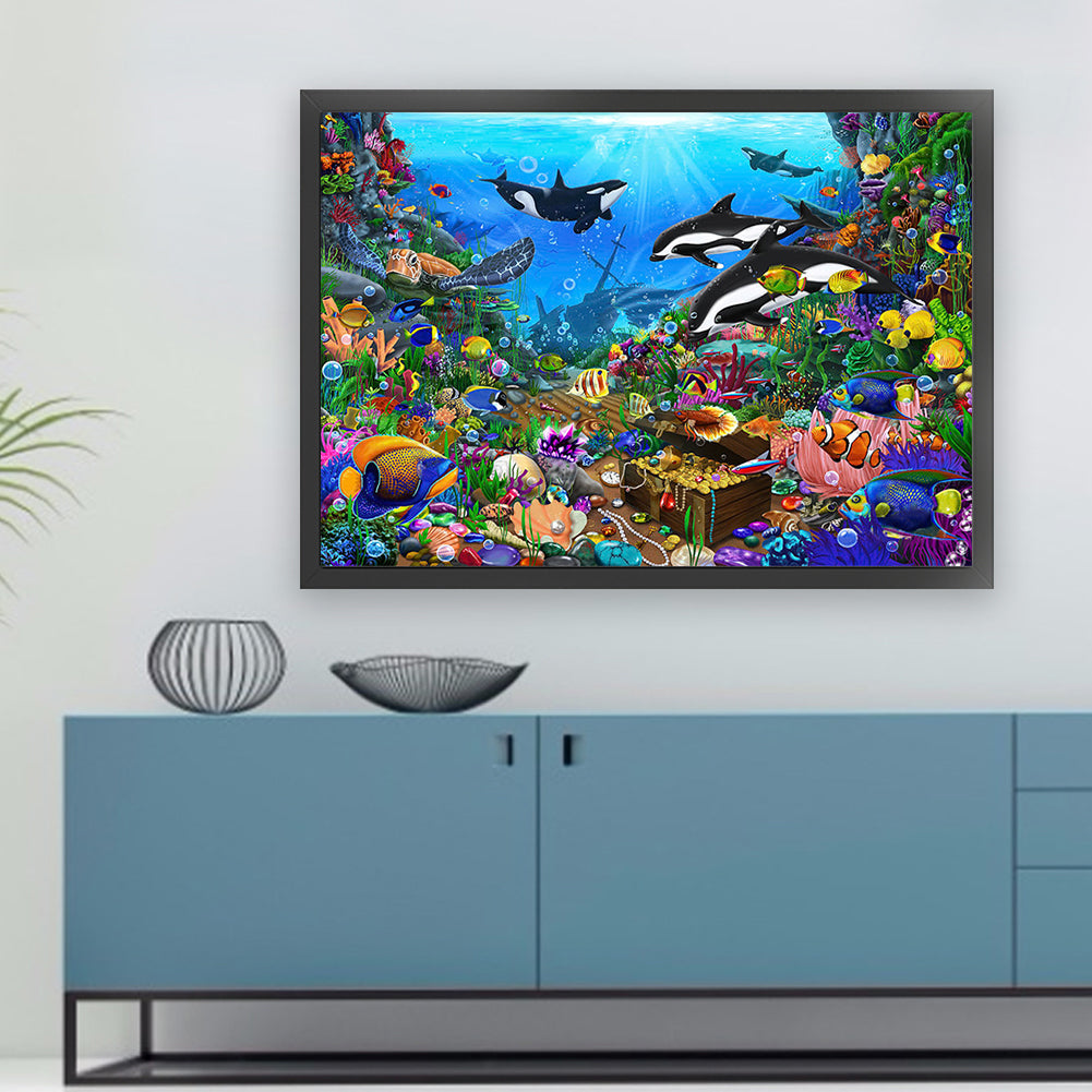 Underwater World - 11CT Stamped Cross Stitch 90*67CM