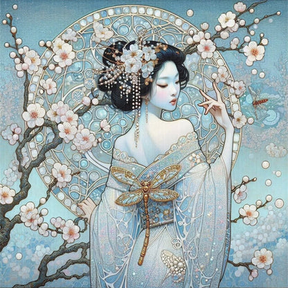 Japanese Beauty - 11CT Stamped Cross Stitch 40*40CM