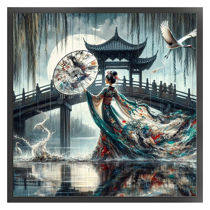 Japanese Beauty - 11CT Stamped Cross Stitch 40*40CM