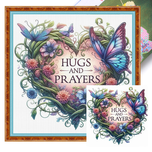 Love Butterfly - 11CT Stamped Cross Stitch 40*40CM