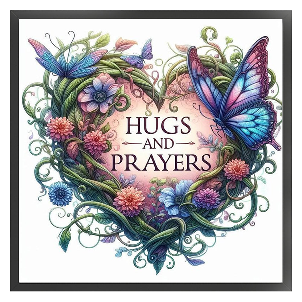 Love Butterfly - 11CT Stamped Cross Stitch 40*40CM