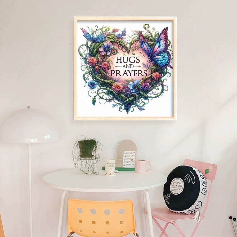 Love Butterfly - 11CT Stamped Cross Stitch 40*40CM