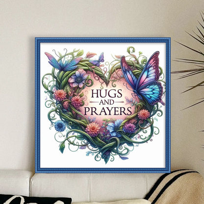Love Butterfly - 11CT Stamped Cross Stitch 40*40CM