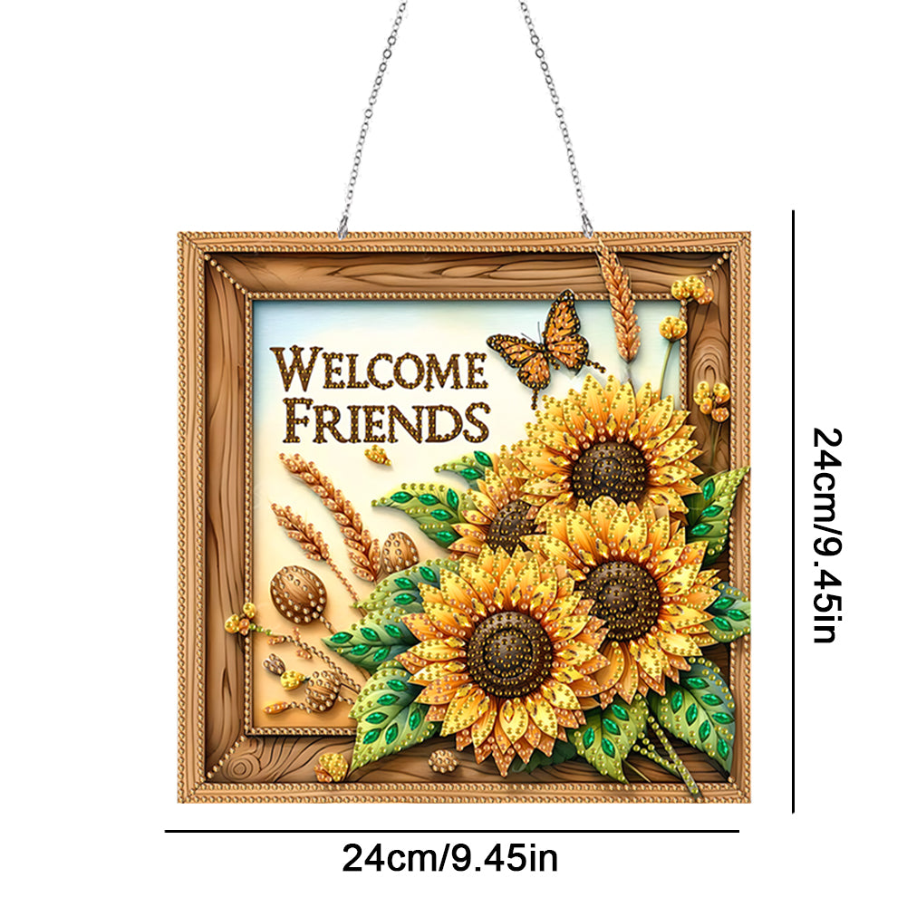 Acrylic Diamond Painting Hanging Pendant Rhinestone Diamond Art Window Pendants