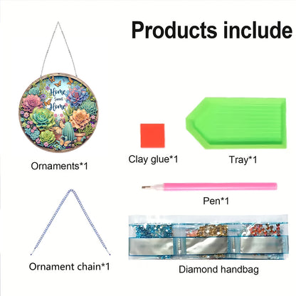 Acrylic Diamond Painting Hanging Pendant Rhinestone Diamond Art Window Pendants
