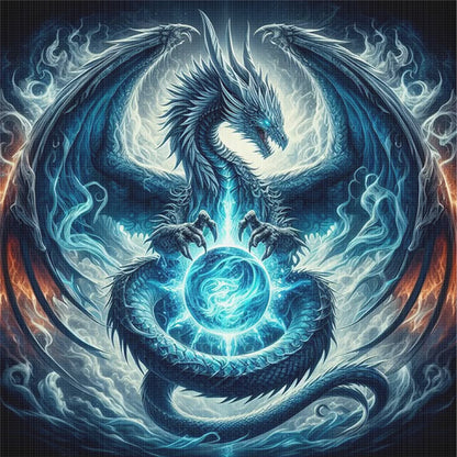 Halloween Black Dragon - 11CT Stamped Cross Stitch 40*40CM