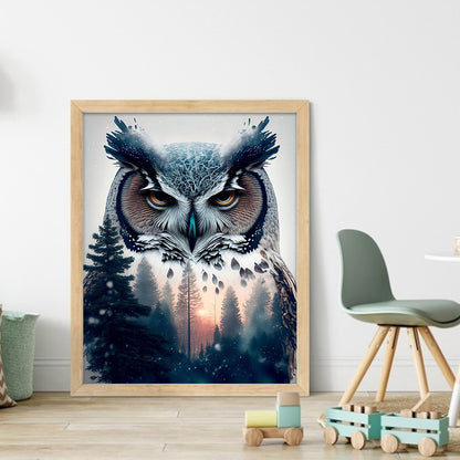 Silhouette Owl - 11CT Stamped Cross Stitch 40*50CM