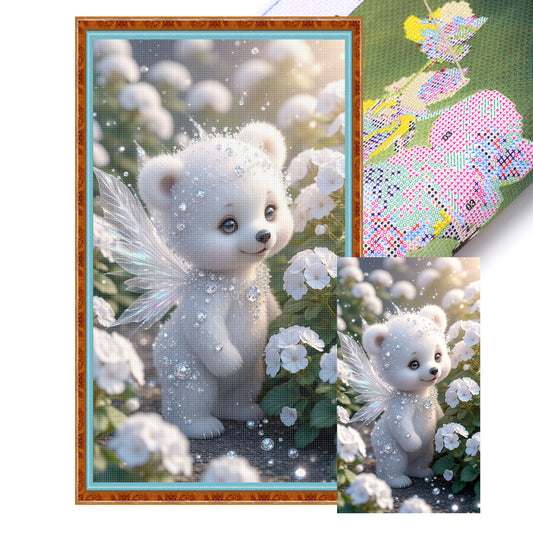 Little White Bear Angel - 11CT Stamped Cross Stitch 40*70CM