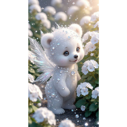 Little White Bear Angel - 11CT Stamped Cross Stitch 40*70CM