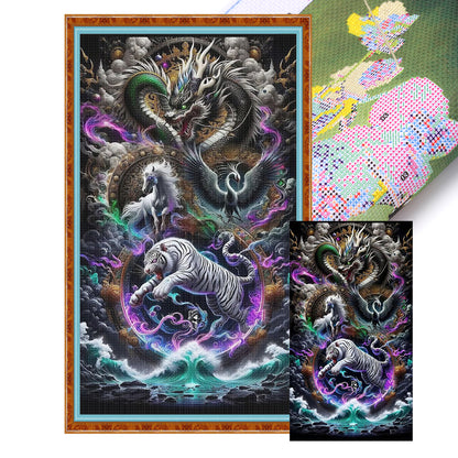 Animal Family - 11CT Stamped Cross Stitch 40*70CM(Mona Lisa Brand)