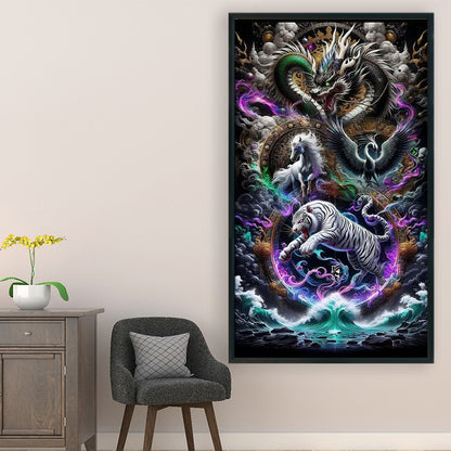 Animal Family - 11CT Stamped Cross Stitch 40*70CM(Mona Lisa Brand)