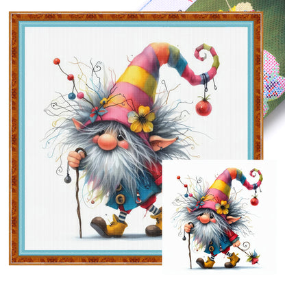 Colorful Gnome - 11CT Stamped Cross Stitch 40*40CM