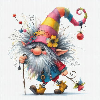 Colorful Gnome - 11CT Stamped Cross Stitch 40*40CM
