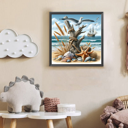 Starfish On The Beach - Full Round Drill Diamond Painting 30*30CM