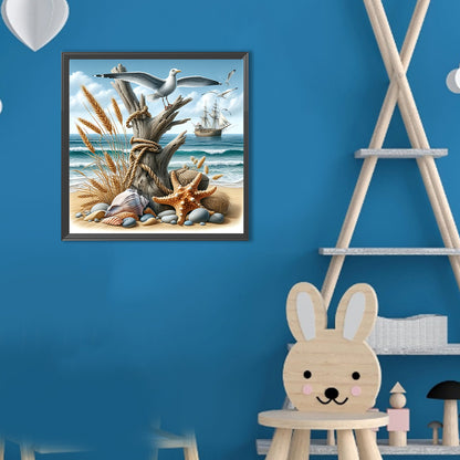 Starfish On The Beach - Full Round Drill Diamond Painting 30*30CM