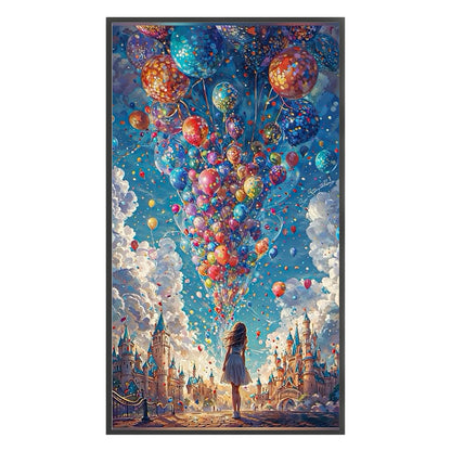 Balloon Girl - 14CT Stamped Cross Stitch 40*70CM