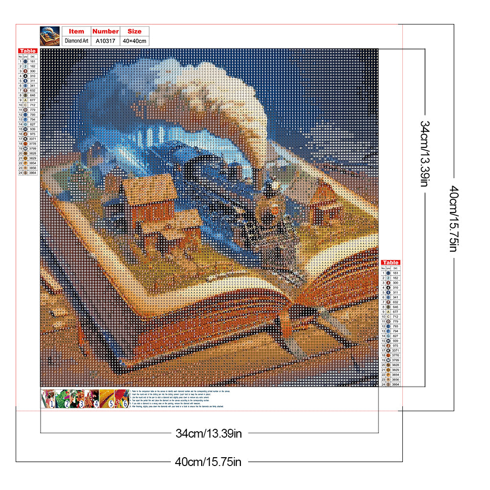Train In The Book - Full Round Drill Diamond Painting 40*40CM