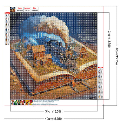 Train In The Book - Full Round Drill Diamond Painting 40*40CM
