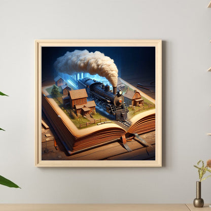Train In The Book - Full Round Drill Diamond Painting 40*40CM
