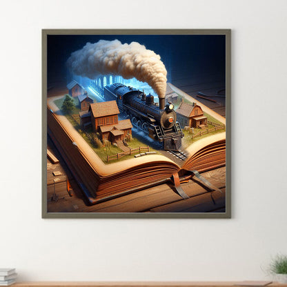 Train In The Book - Full Round Drill Diamond Painting 40*40CM