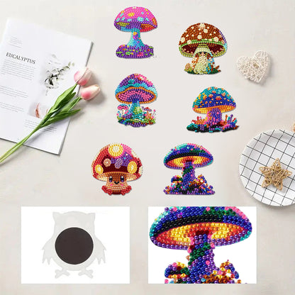 6Pcs Diamond Painting Refrigerator Magnets Diamond Art Kits for Adults Beginners