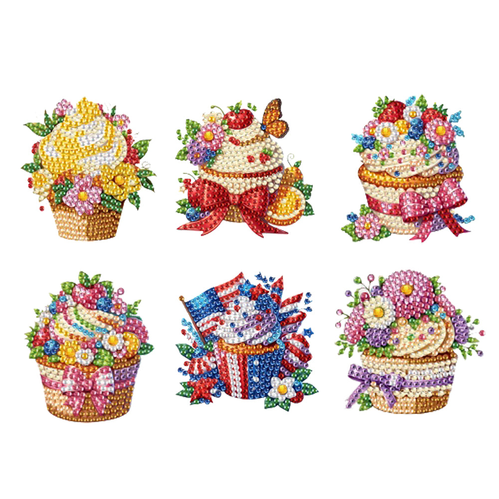 6Pcs Diamond Painting Refrigerator Magnets Diamond Art Kits for Adults Beginners
