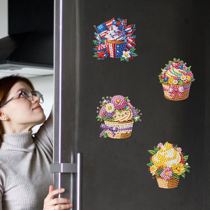 6Pcs Diamond Painting Refrigerator Magnets Diamond Art Kits for Adults Beginners