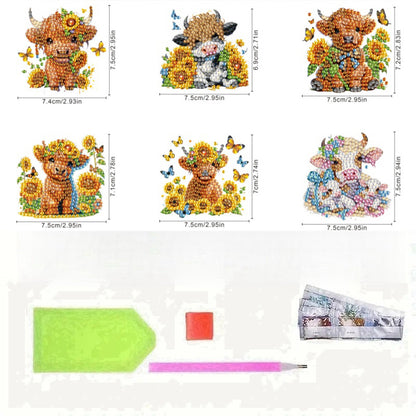 6Pcs Diamond Painting Refrigerator Magnets Diamond Art Kits for Adults Beginners