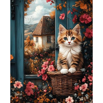 Cat On The Windowsill - Full Round Drill Diamond Painting 40*50CM