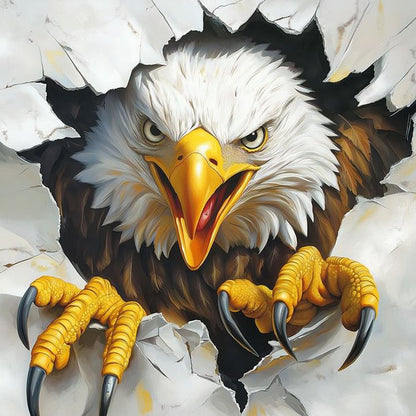 Eagle Breaking Through The Wall - Full Round Drill Diamond Painting 40*40CM
