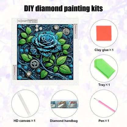 Blue Rose - Special Shaped Drill Diamond Painting 30*30CM