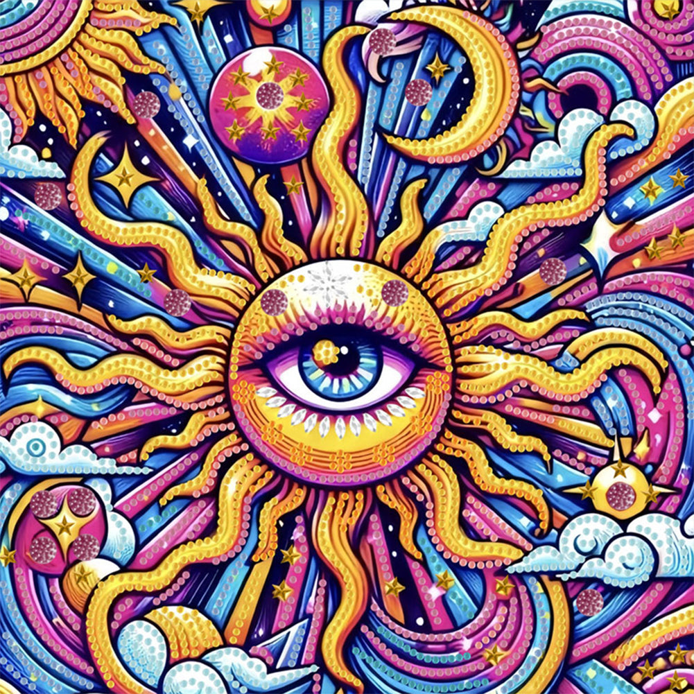 Sun Eyes - Special Shaped Drill Diamond Painting 30*30CM