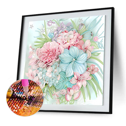 Blooming Flowers - Special Shaped Drill Diamond Painting 30*30CM