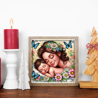 Mother And Child - Special Shaped Drill Diamond Painting 30*30CM