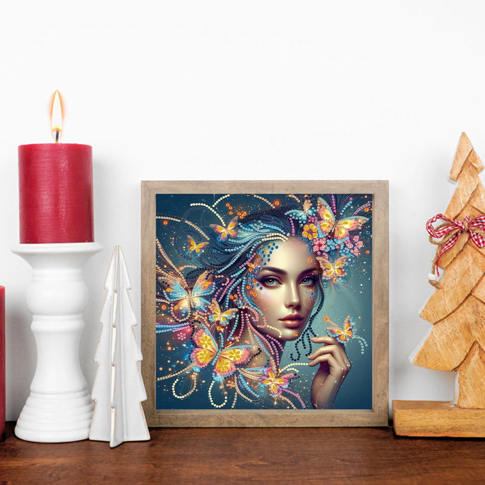 Butterfly Woman - Special Shaped Drill Diamond Painting 30*30CM