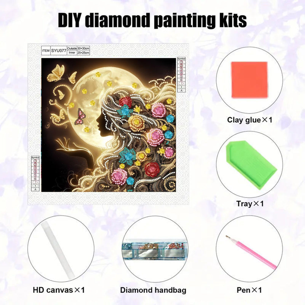 Moonlight Woman - Special Shaped Drill Diamond Painting 30*30CM