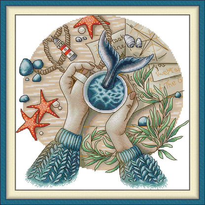 Wonderful World Frame - 14CT Stamped Cross Stitch 34*35CM(Joy Sunday)