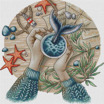Wonderful World Frame - 14CT Stamped Cross Stitch 34*35CM(Joy Sunday)